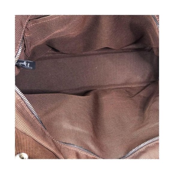 Hermes Chocolate Brown Tote Cotton Fabric Authentic France Large - Picture 5 of 7